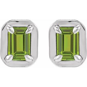 Round 4-Prong Claw Bezel-Style Stud Earrings