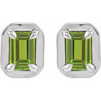 Round 4-Prong Claw Bezel-Style Stud Earrings