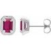 Round 4-Prong Claw Bezel-Style Stud Earrings