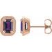 Round 4-Prong Claw Bezel-Style Stud Earrings
