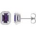 Round 4-Prong Claw Bezel-Style Stud Earrings