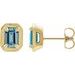 Round 4-Prong Claw Bezel-Style Stud Earrings
