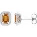 Round 4-Prong Claw Bezel-Style Stud Earrings
