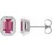 Round 4-Prong Claw Bezel-Style Stud Earrings