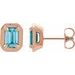 Round 4-Prong Claw Bezel-Style Stud Earrings
