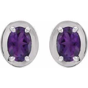 Round 4-Prong Claw Bezel-Style Stud Earrings
