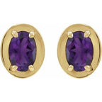 Round 4-Prong Claw Bezel-Style Stud Earrings