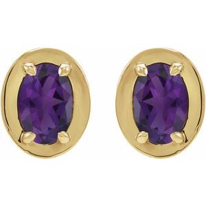 Round 4-Prong Claw Bezel-Style Stud Earrings