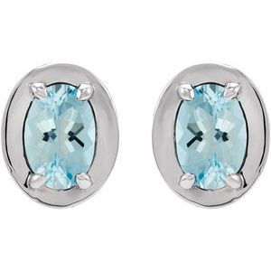Round 4-Prong Claw Bezel-Style Stud Earrings