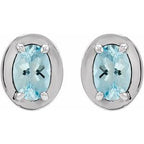 Round 4-Prong Claw Bezel-Style Stud Earrings