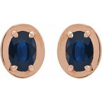 Round 4-Prong Claw Bezel-Style Stud Earrings