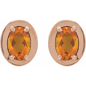 Round 4-Prong Claw Bezel-Style Stud Earrings