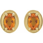 Round 4-Prong Claw Bezel-Style Stud Earrings