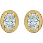 Round 4-Prong Claw Bezel-Style Stud Earrings