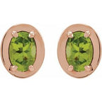Round 4-Prong Claw Bezel-Style Stud Earrings
