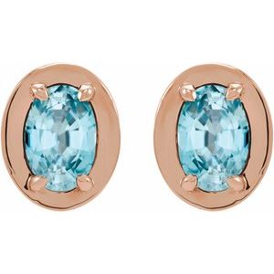 Round 4-Prong Claw Bezel-Style Stud Earrings