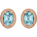 Round 4-Prong Claw Bezel-Style Stud Earrings