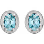 Round 4-Prong Claw Bezel-Style Stud Earrings