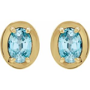 Round 4-Prong Claw Bezel-Style Stud Earrings