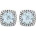 Round 4-Prong Halo-Style Birthstone Stud Earrings