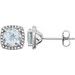 Round 4-Prong Halo-Style Birthstone Stud Earrings