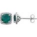 Round 4-Prong Halo-Style Birthstone Stud Earrings