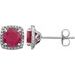 Round 4-Prong Halo-Style Birthstone Stud Earrings