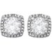 Round 4-Prong Halo-Style Birthstone Stud Earrings