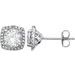 Round 4-Prong Halo-Style Birthstone Stud Earrings