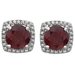 Round 4-Prong Halo-Style Birthstone Stud Earrings
