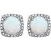Round 4-Prong Halo-Style Birthstone Stud Earrings