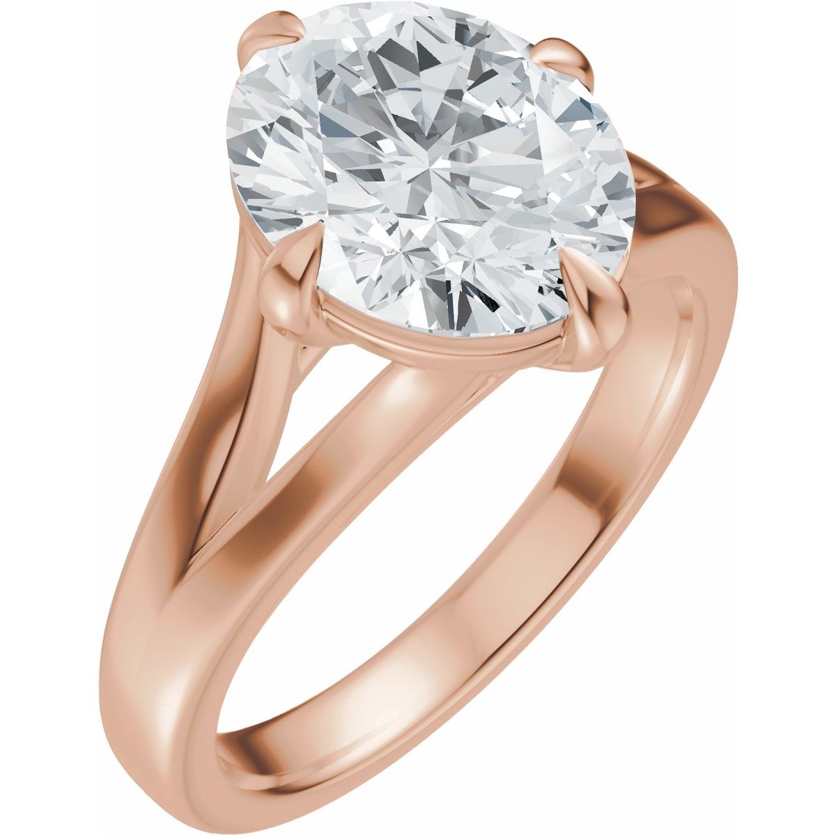 Claw-Prong Split Shank Solitaire Engagement Ring or Band
