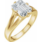 Claw-Prong Split Shank Solitaire Engagement Ring or Band