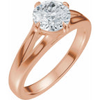 Claw-Prong Split Shank Solitaire Engagement Ring or Band