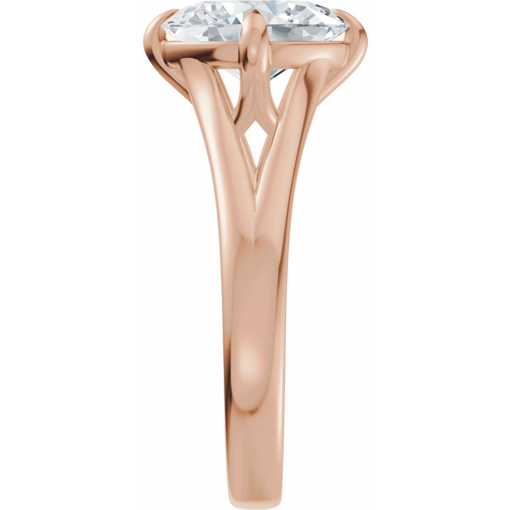 Claw-Prong Split Shank Solitaire Engagement Ring or Band