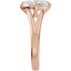 Claw-Prong Split Shank Solitaire Engagement Ring or Band