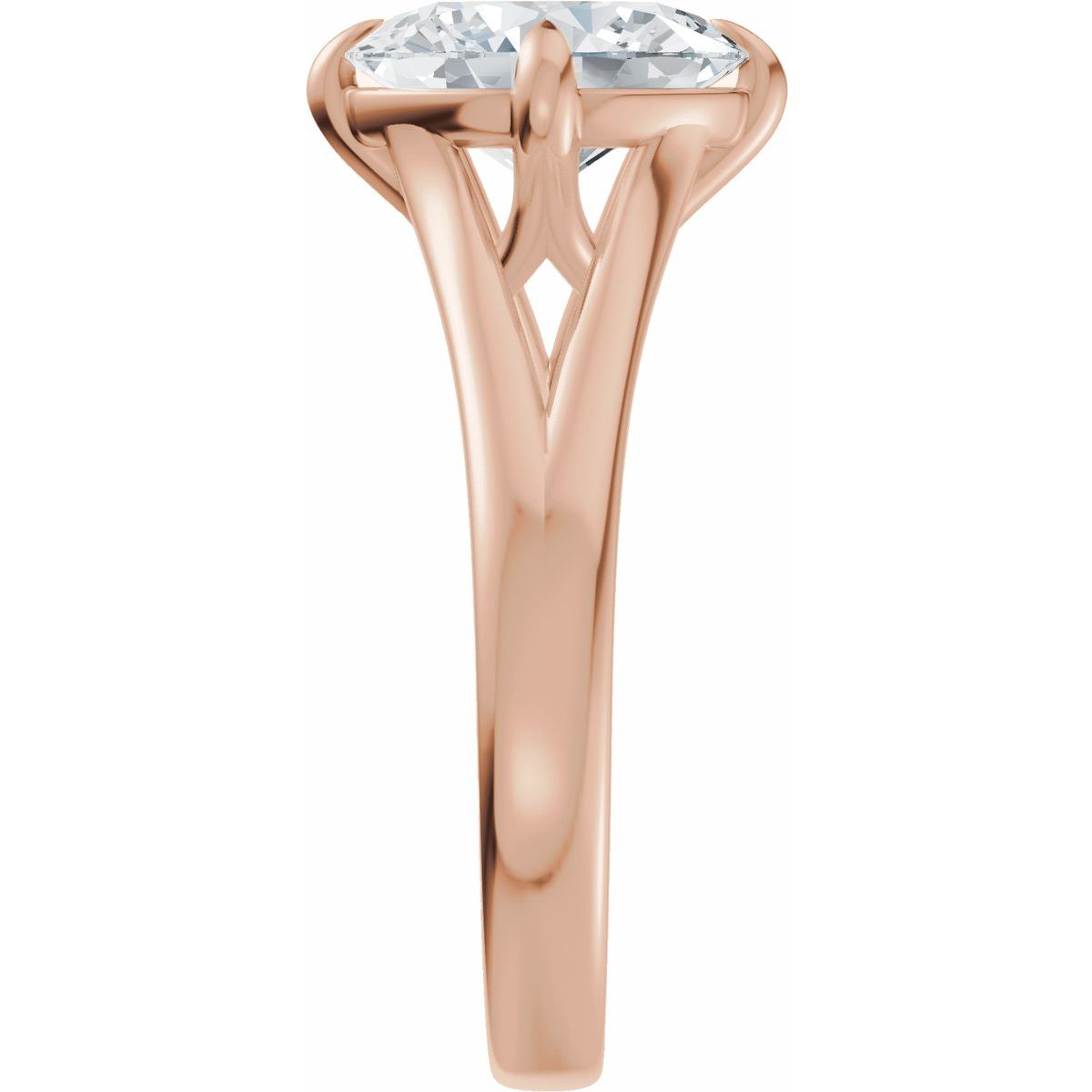Claw-Prong Split Shank Solitaire Engagement Ring or Band