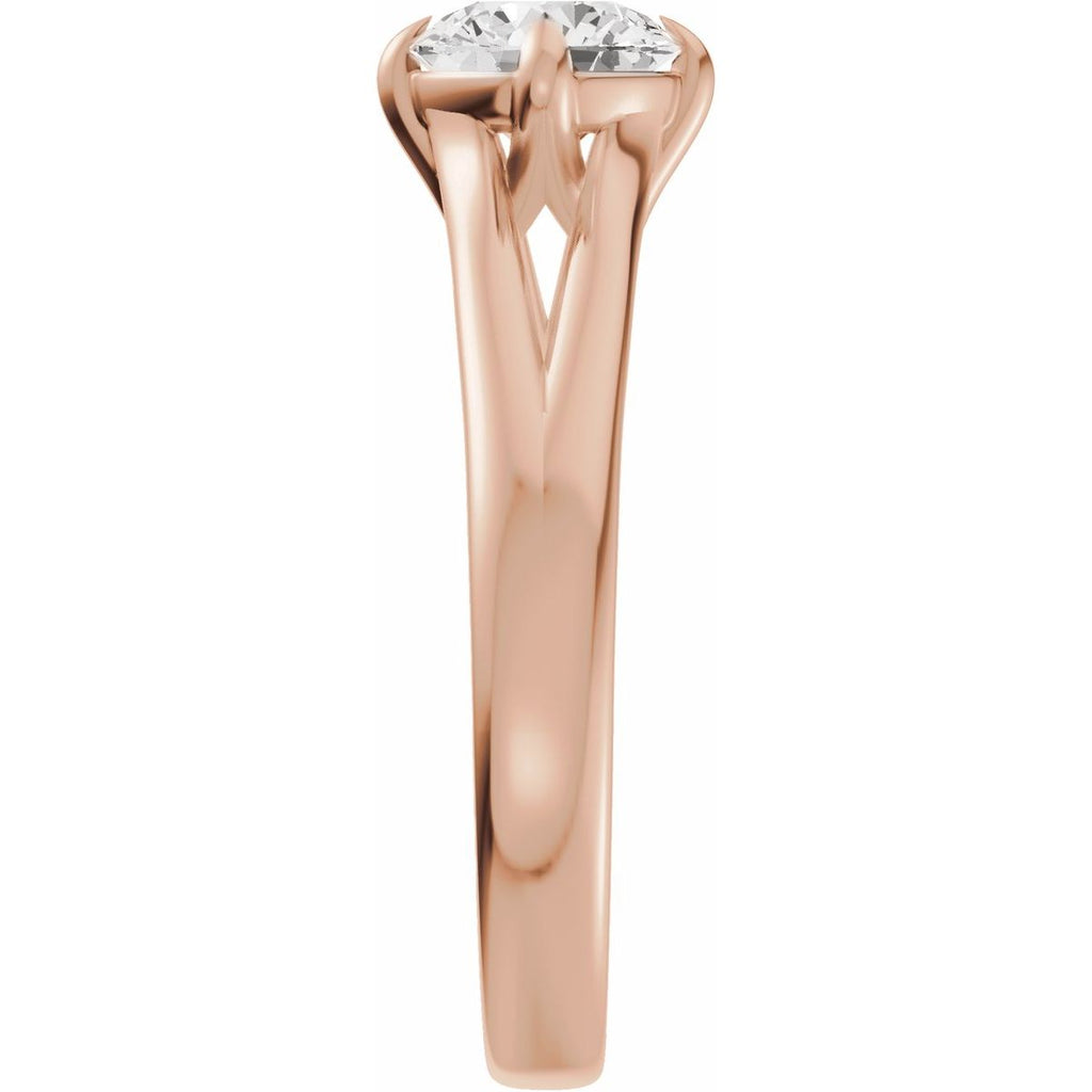 Claw-Prong Split Shank Solitaire Engagement Ring or Band