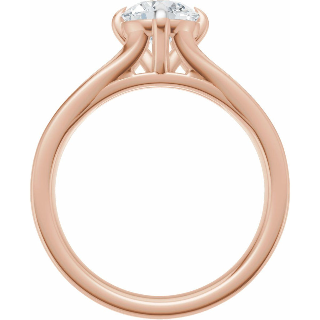 Claw-Prong Split Shank Solitaire Engagement Ring or Band
