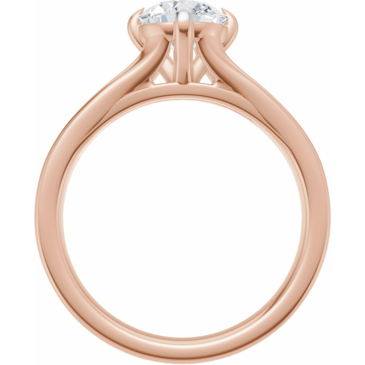 Claw-Prong Split Shank Solitaire Engagement Ring or Band