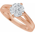 Claw-Prong Split Shank Solitaire Engagement Ring or Band