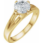 Claw-Prong Split Shank Solitaire Engagement Ring or Band