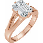 Claw-Prong Split Shank Solitaire Engagement Ring or Band