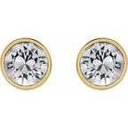 Bezel-Set Stud Earrings
