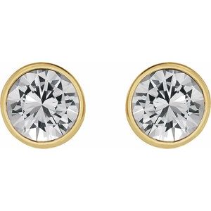 Bezel-Set Stud Earrings