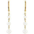 Three-Stone Pearl Earrings
