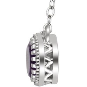 Milgrain Bezel-Set Birthstone Necklace