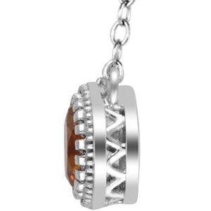 Milgrain Bezel-Set Birthstone Necklace