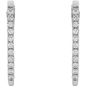 Accented U-Hoop Earrings