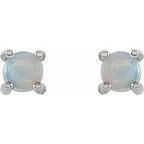 Round 4-Prong Cabochon Earrings